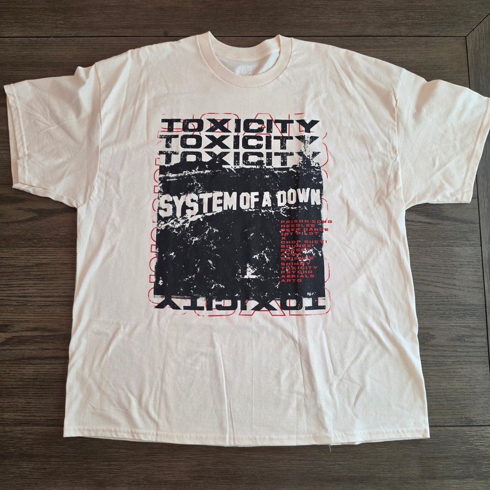 System Of A Down Toxicity Cream Band Tee Shirt XXL 2023 Licensed SOAD